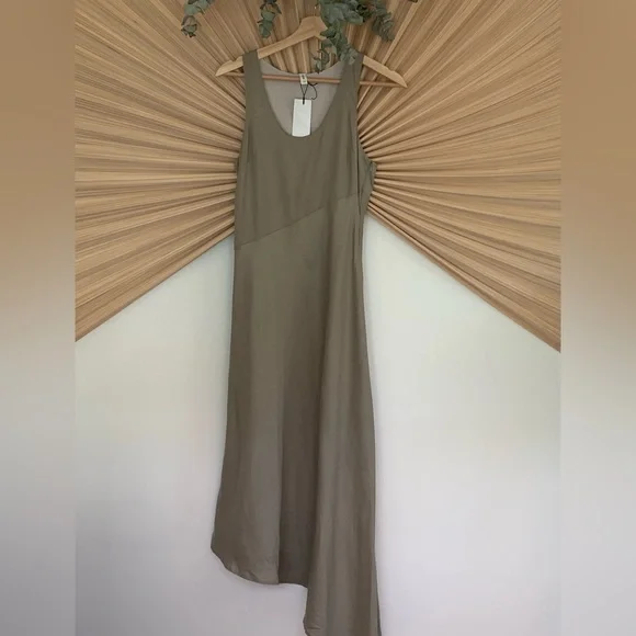 NWT KOTN Bias Cut Asymmetrical Tank Dress in Laurel Oak Xsmall - Picture 4 of 8